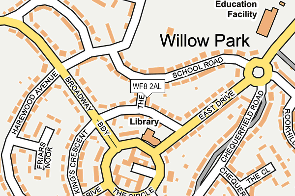 WF8 2AL map - OS OpenMap – Local (Ordnance Survey)