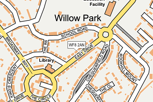 WF8 2AN map - OS OpenMap – Local (Ordnance Survey)