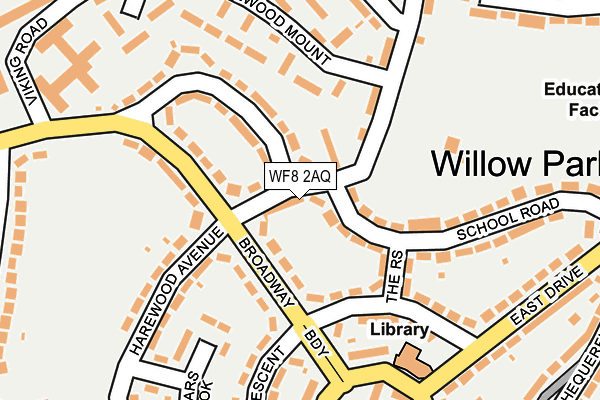 WF8 2AQ map - OS OpenMap – Local (Ordnance Survey)