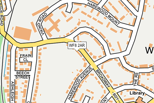 WF8 2AR map - OS OpenMap – Local (Ordnance Survey)