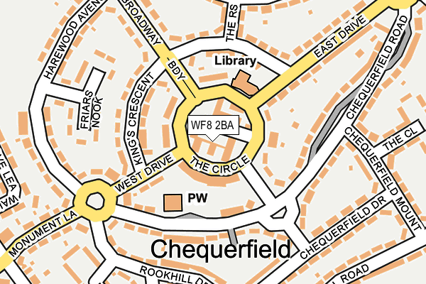 WF8 2BA map - OS OpenMap – Local (Ordnance Survey)