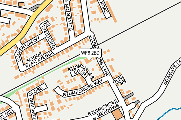 WF8 2BD map - OS OpenMap – Local (Ordnance Survey)