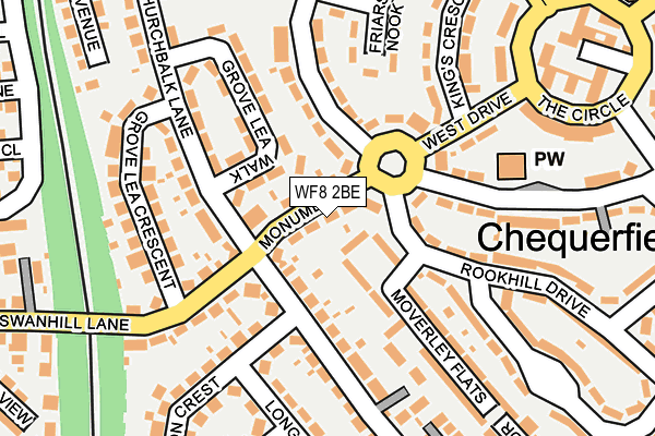 WF8 2BE map - OS OpenMap – Local (Ordnance Survey)