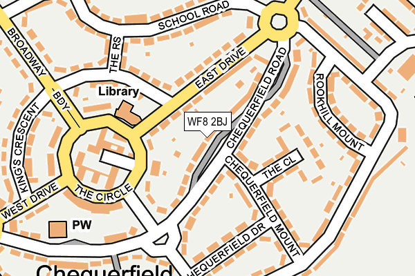 WF8 2BJ map - OS OpenMap – Local (Ordnance Survey)