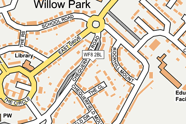 WF8 2BL map - OS OpenMap – Local (Ordnance Survey)