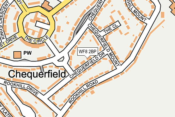 WF8 2BP map - OS OpenMap – Local (Ordnance Survey)