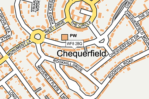 WF8 2BQ map - OS OpenMap – Local (Ordnance Survey)