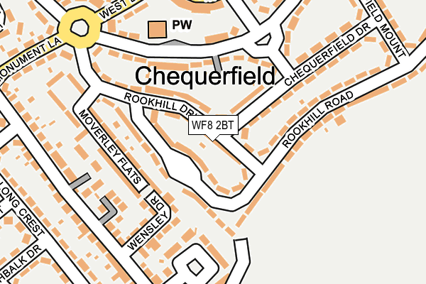 WF8 2BT map - OS OpenMap – Local (Ordnance Survey)