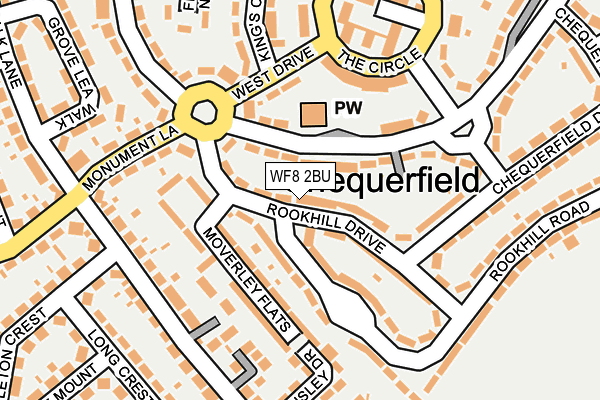 WF8 2BU map - OS OpenMap – Local (Ordnance Survey)