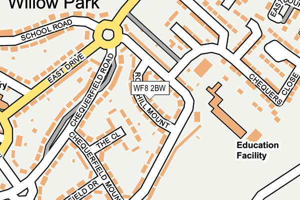 WF8 2BW map - OS OpenMap – Local (Ordnance Survey)