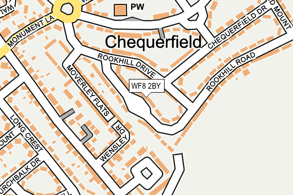 WF8 2BY map - OS OpenMap – Local (Ordnance Survey)