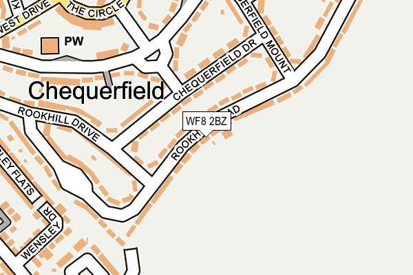 WF8 2BZ map - OS OpenMap – Local (Ordnance Survey)