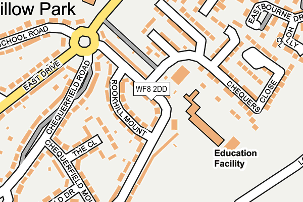WF8 2DD map - OS OpenMap – Local (Ordnance Survey)