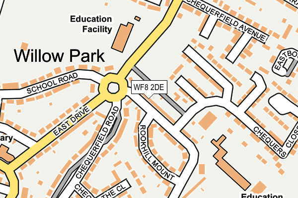 WF8 2DE map - OS OpenMap – Local (Ordnance Survey)