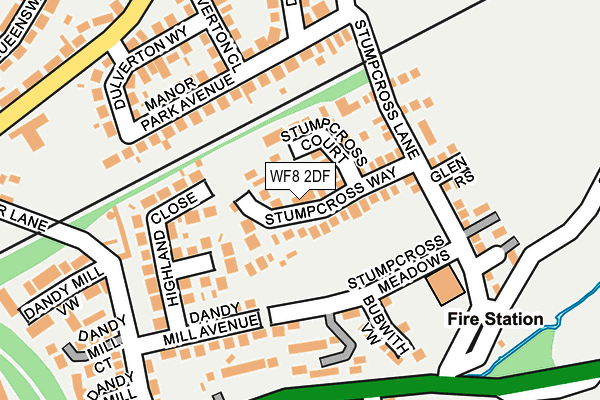 WF8 2DF map - OS OpenMap – Local (Ordnance Survey)