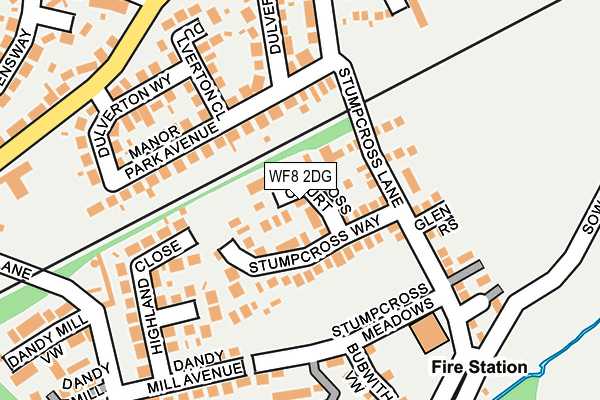 WF8 2DG map - OS OpenMap – Local (Ordnance Survey)