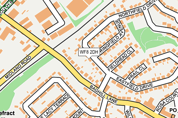 WF8 2DH map - OS OpenMap – Local (Ordnance Survey)