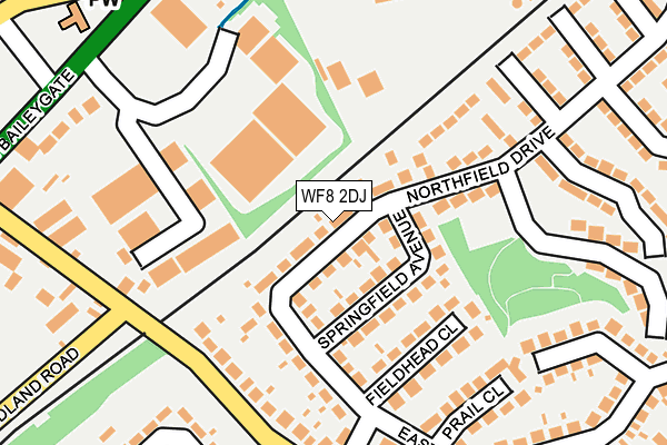 WF8 2DJ map - OS OpenMap – Local (Ordnance Survey)