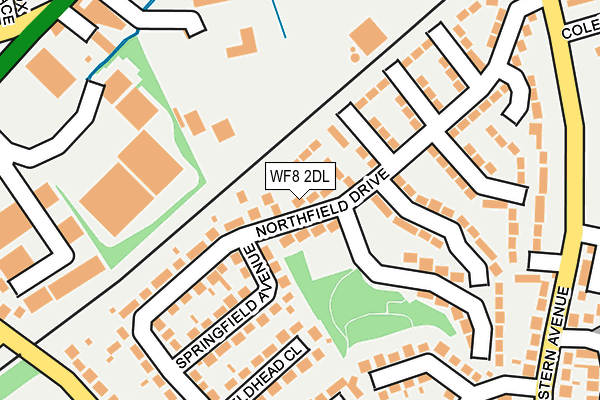 WF8 2DL map - OS OpenMap – Local (Ordnance Survey)