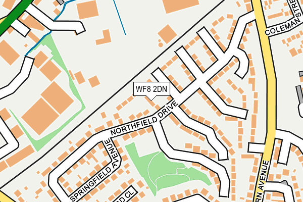 WF8 2DN map - OS OpenMap – Local (Ordnance Survey)