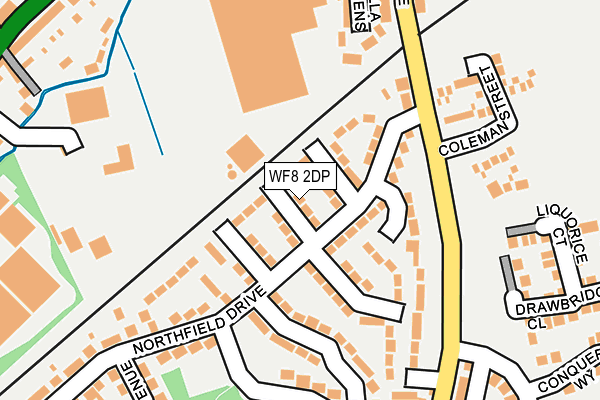 WF8 2DP map - OS OpenMap – Local (Ordnance Survey)