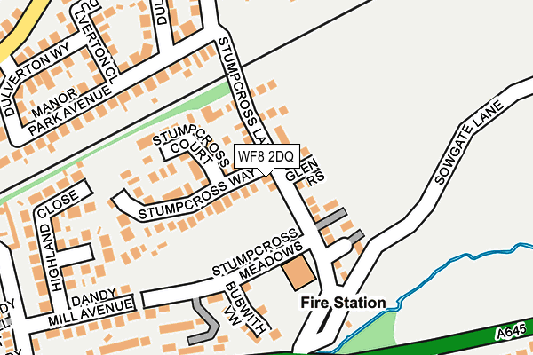 WF8 2DQ map - OS OpenMap – Local (Ordnance Survey)