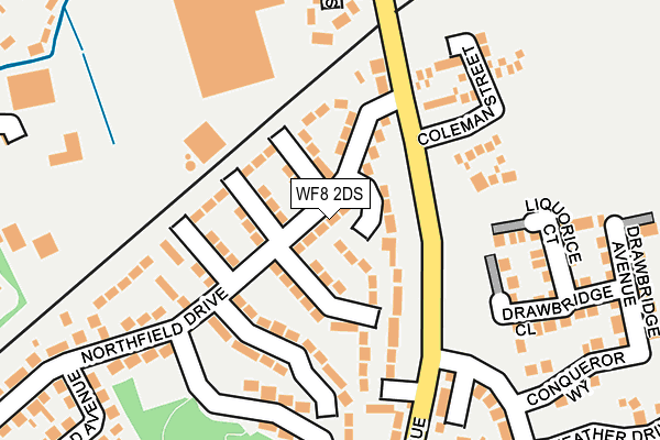 WF8 2DS map - OS OpenMap – Local (Ordnance Survey)