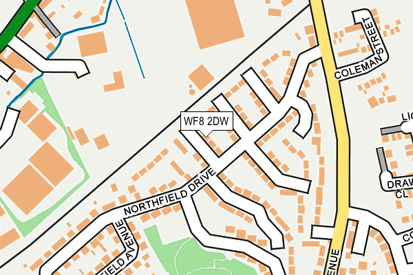 WF8 2DW map - OS OpenMap – Local (Ordnance Survey)