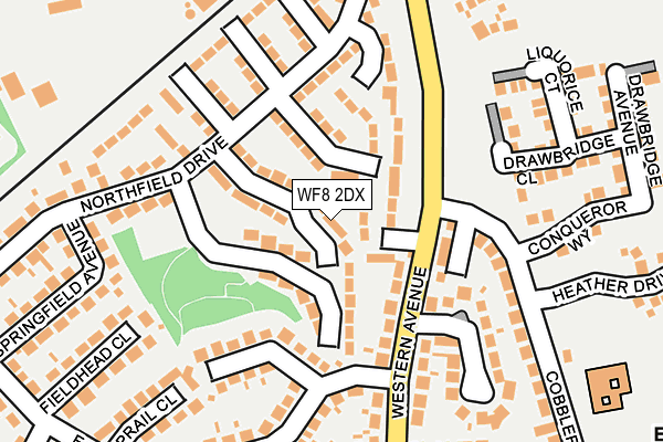 WF8 2DX map - OS OpenMap – Local (Ordnance Survey)
