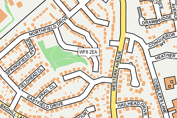 WF8 2EA map - OS OpenMap – Local (Ordnance Survey)