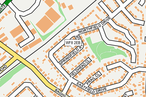 WF8 2EB map - OS OpenMap – Local (Ordnance Survey)