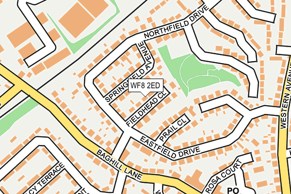 WF8 2ED map - OS OpenMap – Local (Ordnance Survey)