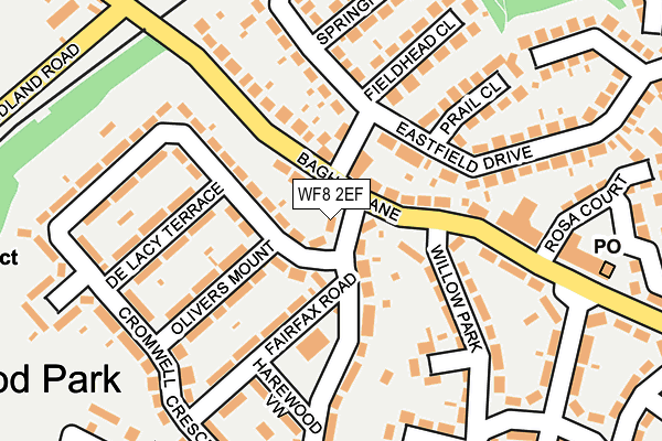 WF8 2EF map - OS OpenMap – Local (Ordnance Survey)