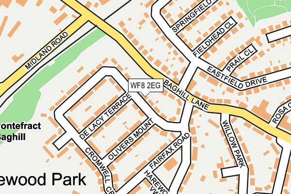 WF8 2EG map - OS OpenMap – Local (Ordnance Survey)