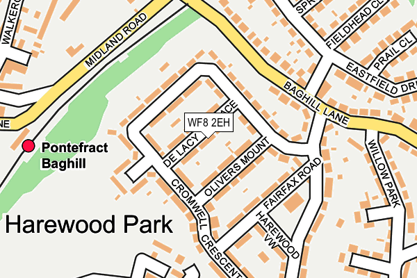 WF8 2EH map - OS OpenMap – Local (Ordnance Survey)