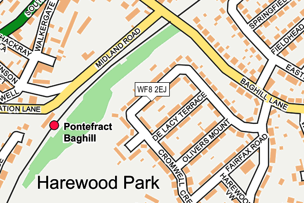 WF8 2EJ map - OS OpenMap – Local (Ordnance Survey)