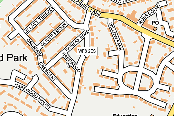 WF8 2ES map - OS OpenMap – Local (Ordnance Survey)