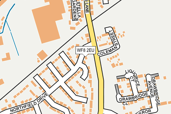 WF8 2EU map - OS OpenMap – Local (Ordnance Survey)