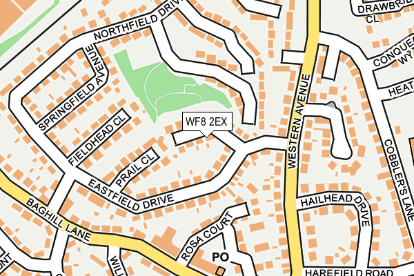 WF8 2EX map - OS OpenMap – Local (Ordnance Survey)