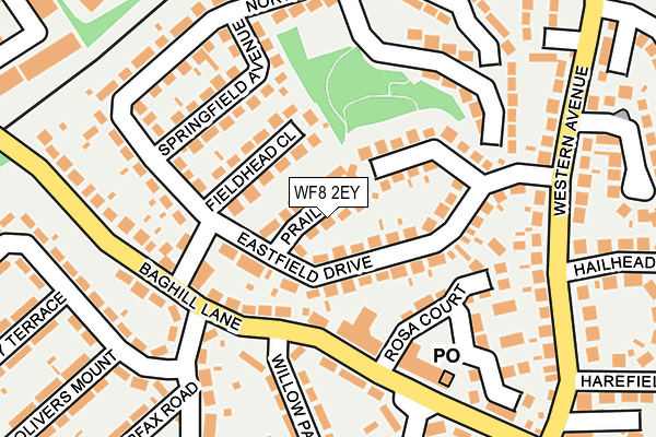 WF8 2EY map - OS OpenMap – Local (Ordnance Survey)