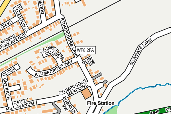 WF8 2FA map - OS OpenMap – Local (Ordnance Survey)