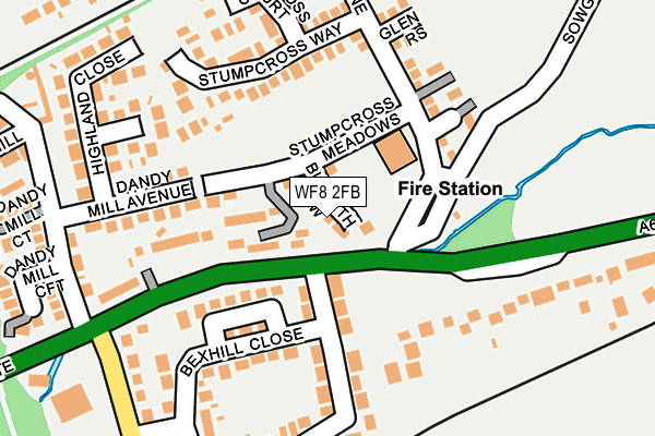 WF8 2FB map - OS OpenMap – Local (Ordnance Survey)