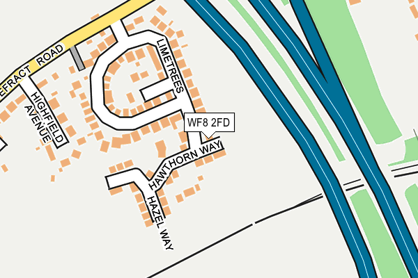 WF8 2FD map - OS OpenMap – Local (Ordnance Survey)