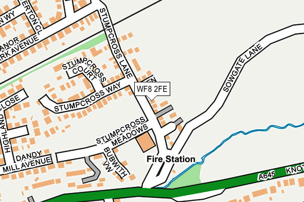 WF8 2FE map - OS OpenMap – Local (Ordnance Survey)