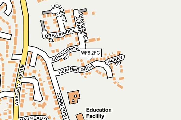 WF8 2FG map - OS OpenMap – Local (Ordnance Survey)