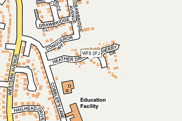 WF8 2FJ map - OS OpenMap – Local (Ordnance Survey)