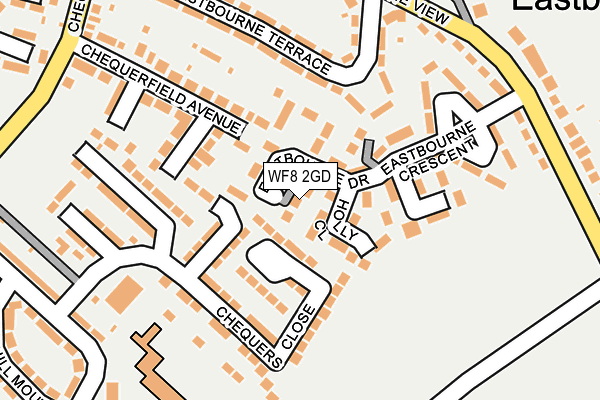 WF8 2GD map - OS OpenMap – Local (Ordnance Survey)