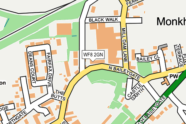WF8 2GN map - OS OpenMap – Local (Ordnance Survey)