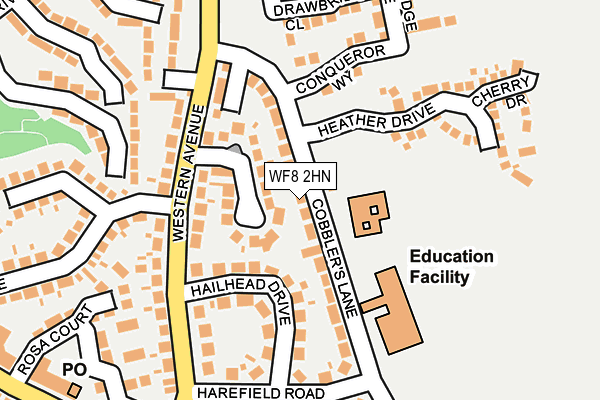 WF8 2HN map - OS OpenMap – Local (Ordnance Survey)