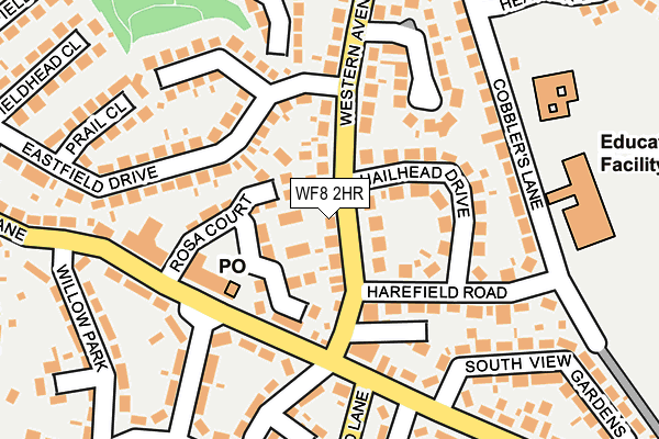 WF8 2HR map - OS OpenMap – Local (Ordnance Survey)